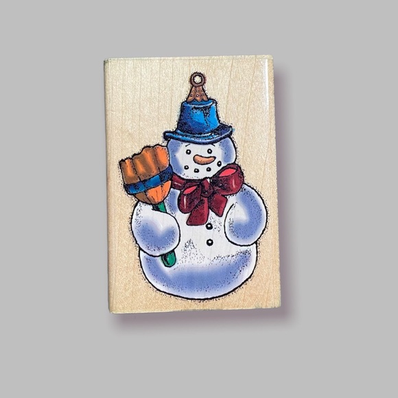 Inkadinkado Snowman with Broom Stamp - Picture 1 of 4